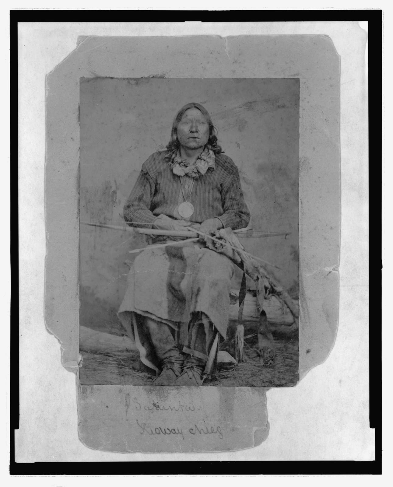 Satanta, Kiowa chief and principal defendant in the 1871 Jacksboro Trial, photographed by William S. Soule at Fort Sill in the early 1870s