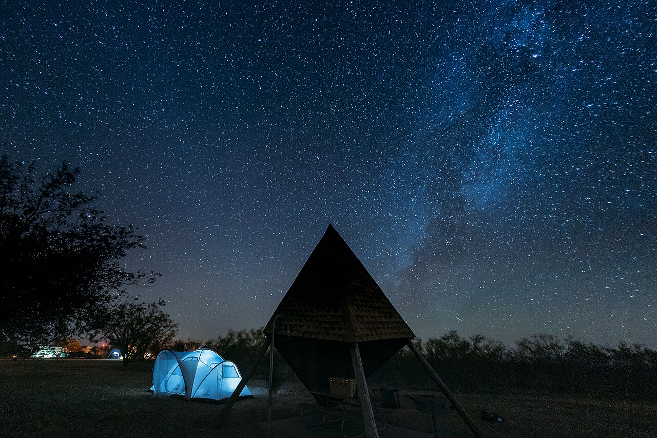 The Milky Way arching over north Texas dark skies — conditions typical of rural Montague County