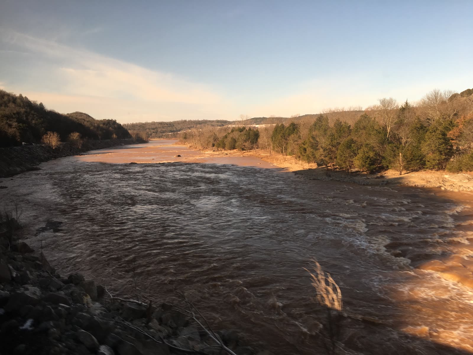 The Red River on the Oklahoma-Texas border — the Red River forms the northern boundary of Montague County and has shaped the region's ecology, history, and cattle-drive routes