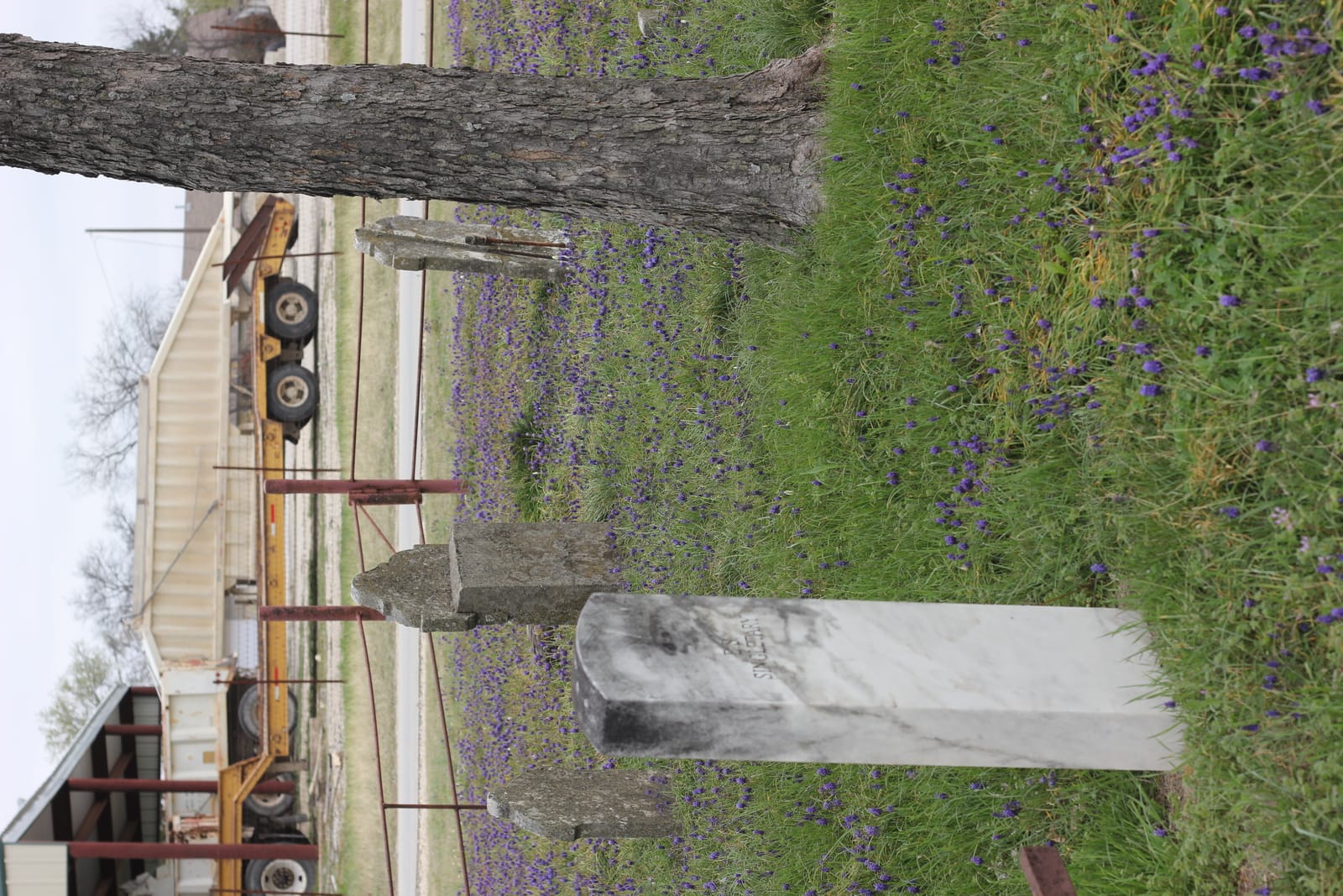 Head of Elm Cemetery in Saint Jo, Texas — a hillside view of the grounds where early Montague County pioneers are buried